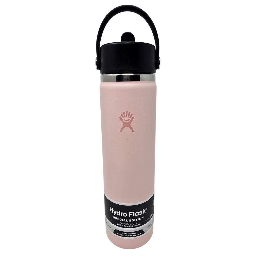 Hydro Flask 24‎ oz Wide Mouth Bottle Flex Straw Special Edition Dogwood Pink